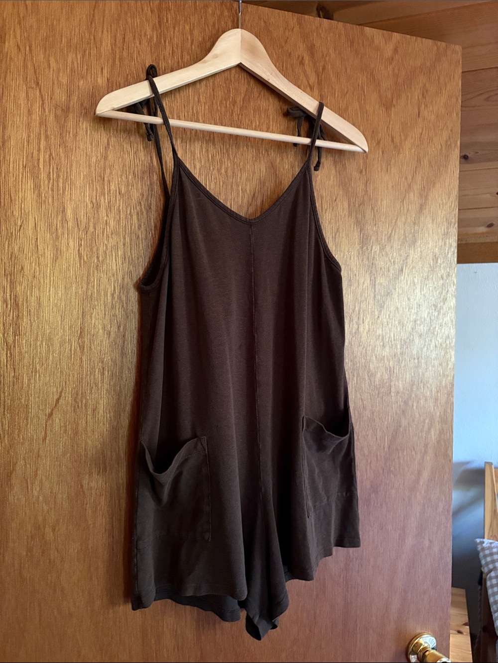 Jungmaven Sespe Hemp Romper Brown Minimalist Pocket Romper Small USA Made